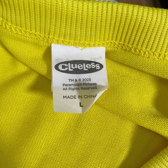 Clueless Cher Horowitz Yellow Plaid Costume Set Jacket Top Skirt Women's LARGE - Picture 14 of 16